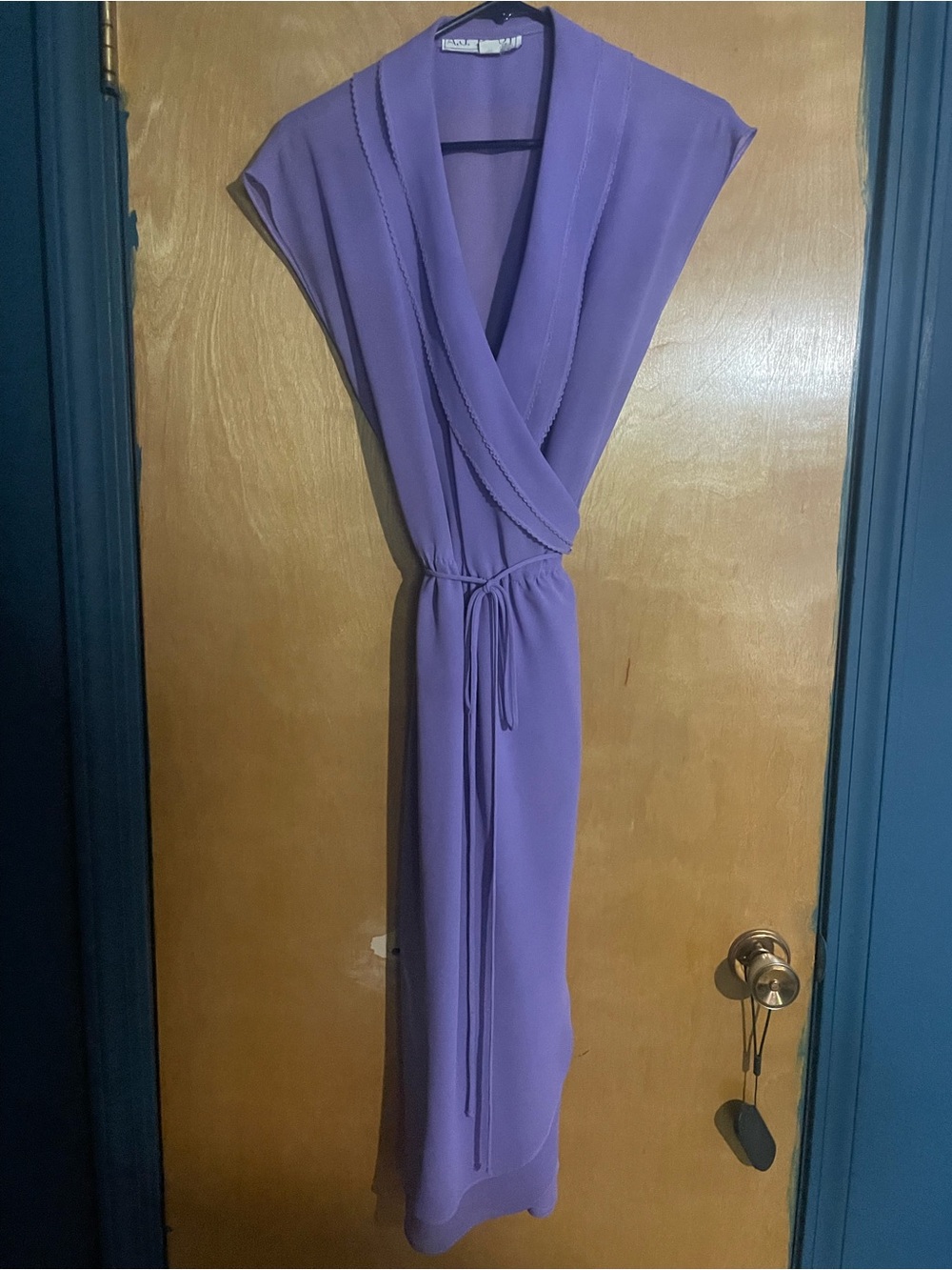 VINTAGE Lavender Wrap Dress with Tie Waist